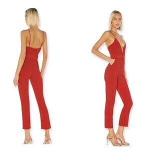 NBD Reagan Belted Jumpsuit in Red Size XSmall NWT